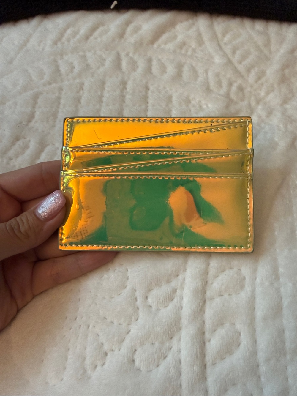 Urban Outfitters Iridescent Gold-Green Card Holder
